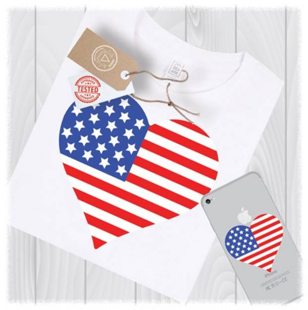 Picture of American Flag Heart SVG File