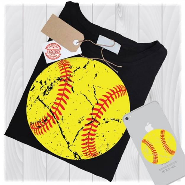 Picture of Distressed Softball SVG File