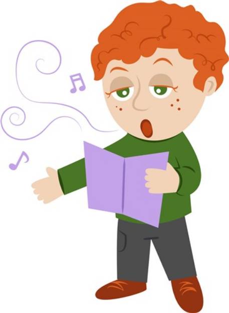 Picture of Singing Boy SVG File
