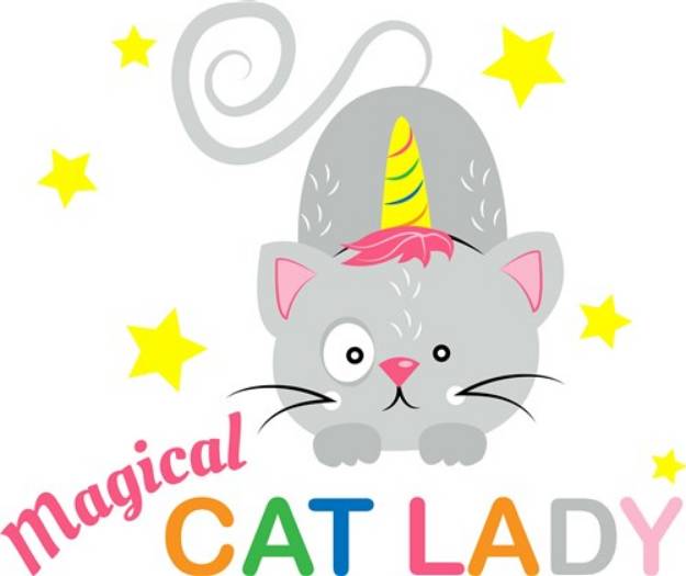 Picture of Magical Cat Lady SVG File