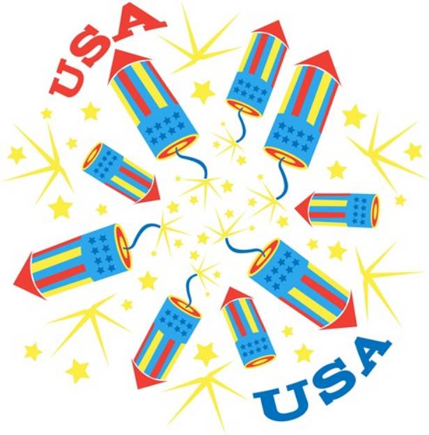 Picture of Fireworks USA SVG File