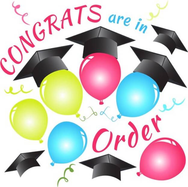 Picture of Grad Balloons Congrats Are In Order SVG File