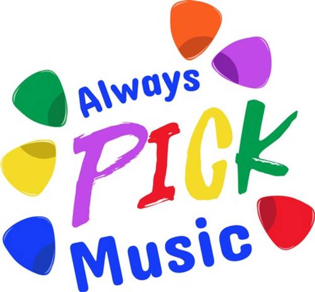Picture of Guitar Picks Always Pick Music SVG File