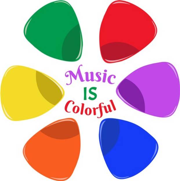 Picture of Guitar Pick Music Is Colorful SVG File