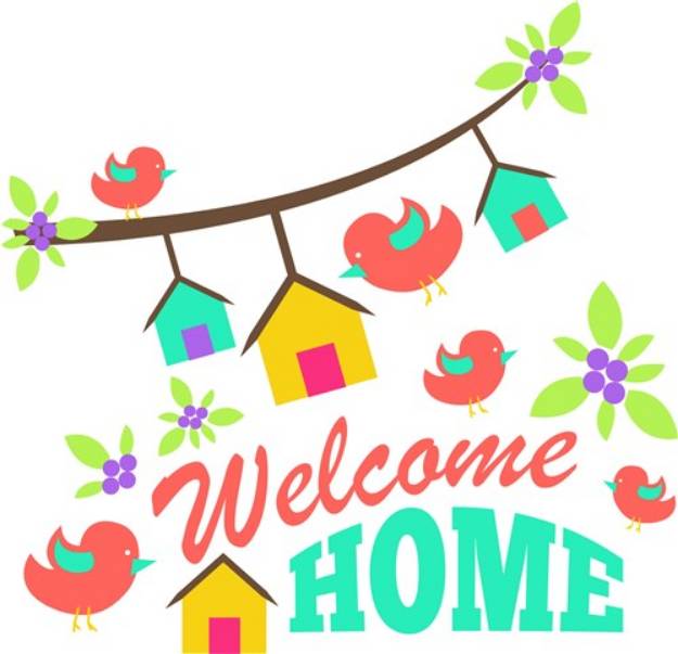 Picture of Bird Houses Welcome Home SVG File