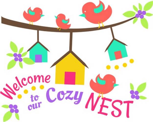 Picture of Bird Houses Welcome To Our Cozy Nest SVG File