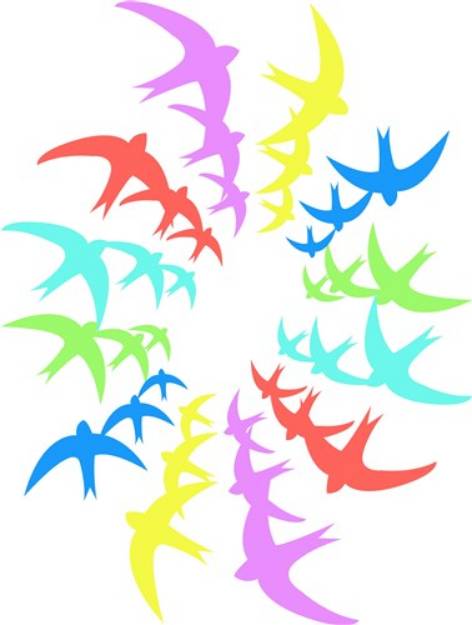 Picture of Bird Rainbow SVG File