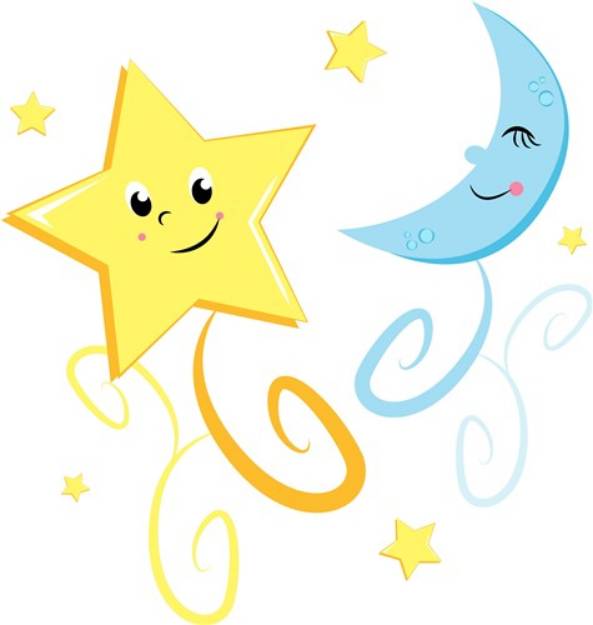 Picture of Twinkle Star and Moon SVG File