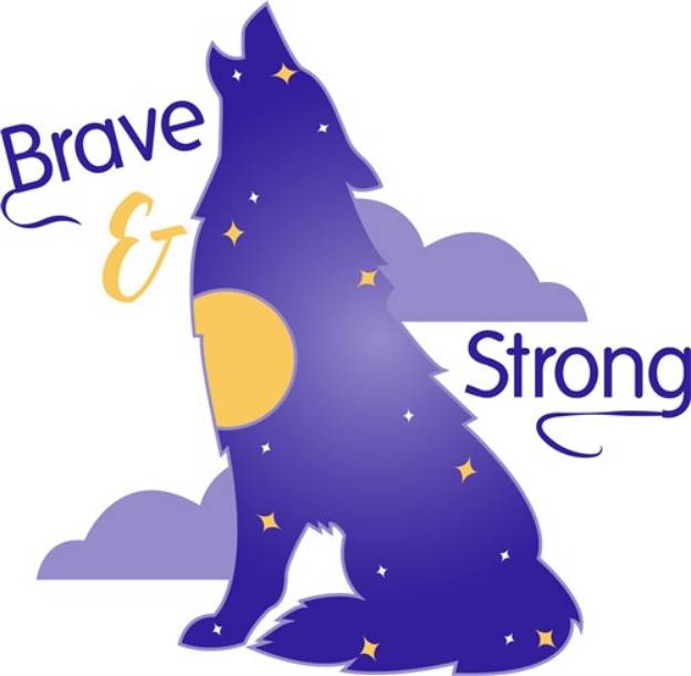 Picture of Wolf Brave & Strong SVG File