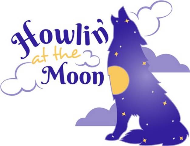 Picture of Wolf Howlon At The Moon SVG File