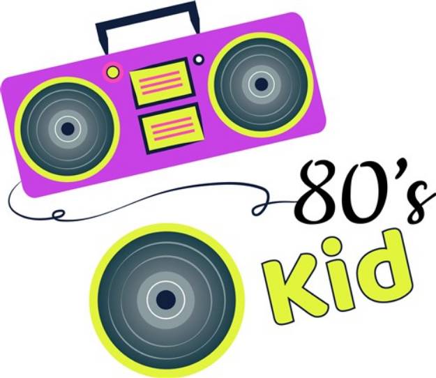 Picture of Boombox 80 s Kid SVG File