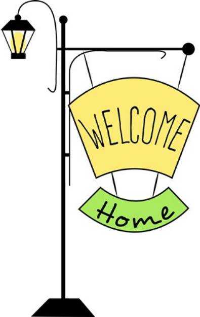 Picture of Lamp Post Welcome Home SVG File