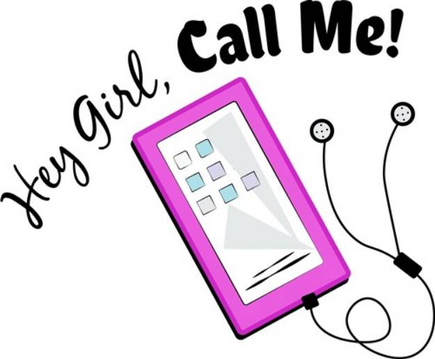 Picture of Phone Hey Girl Call Me SVG File