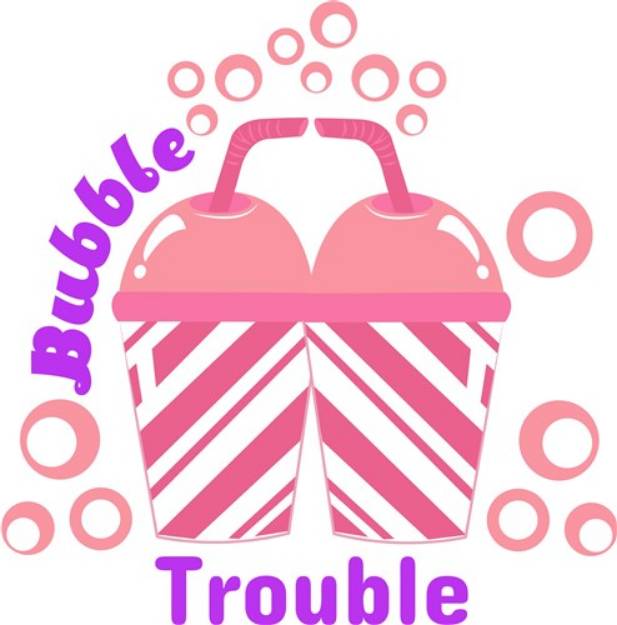Picture of Pink Cup Bubble Trouble SVG File