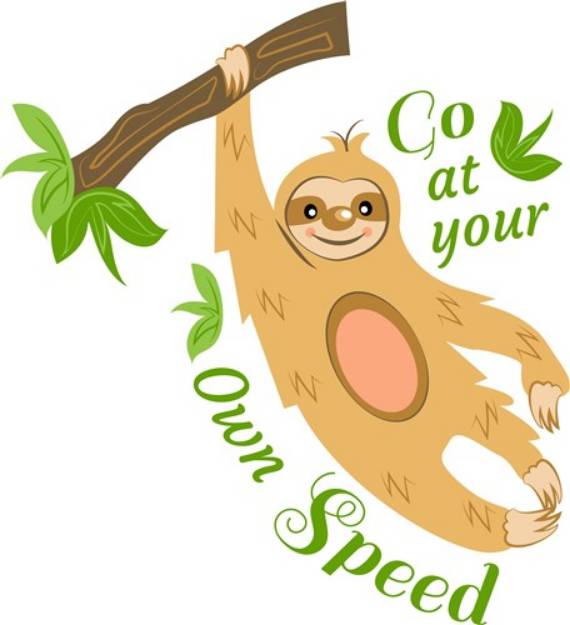 Picture of Sloth Go At Your Own Speed SVG File