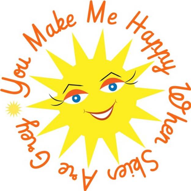 Picture of Sun You Make Me Happy When Skies Are Grey SVG File