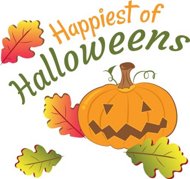 Picture of Fall Pumpkin Happiest Of Halloweens SVG File