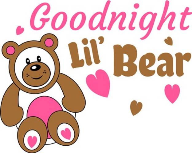 Picture of Goodnight Lil Bear SVG File