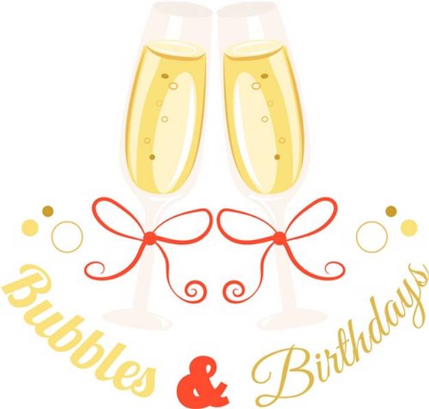 Picture of Champagne Bubbles And Birthdays SVG File