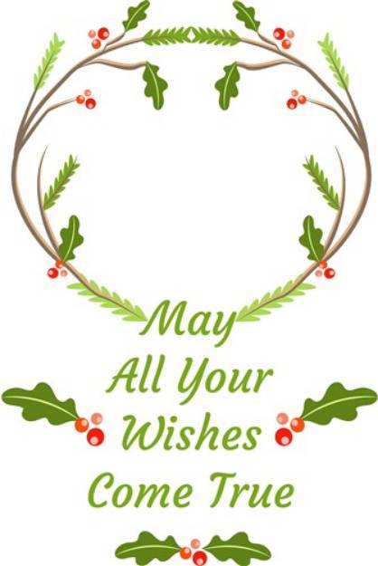 Picture of Woodlands Wreath May All Your Wishes Come True SVG File