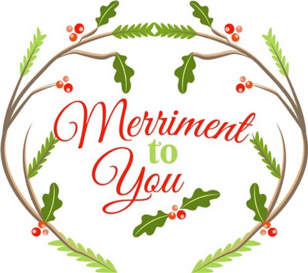 Picture of Woodlands Wreath Merriment To You SVG File