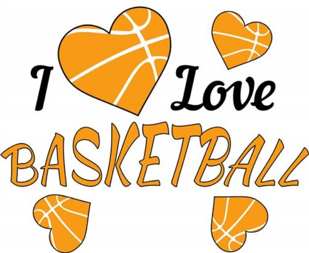 Picture of I Love Basketball SVG File