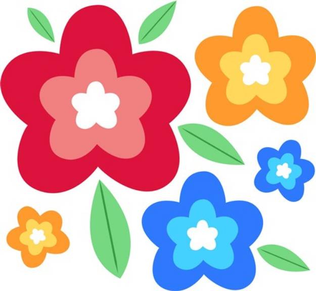 Picture of Colorful Flowers SVG File