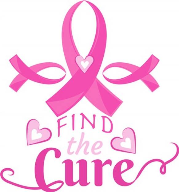 Picture of Pink Ribbon Find The Cure SVG File