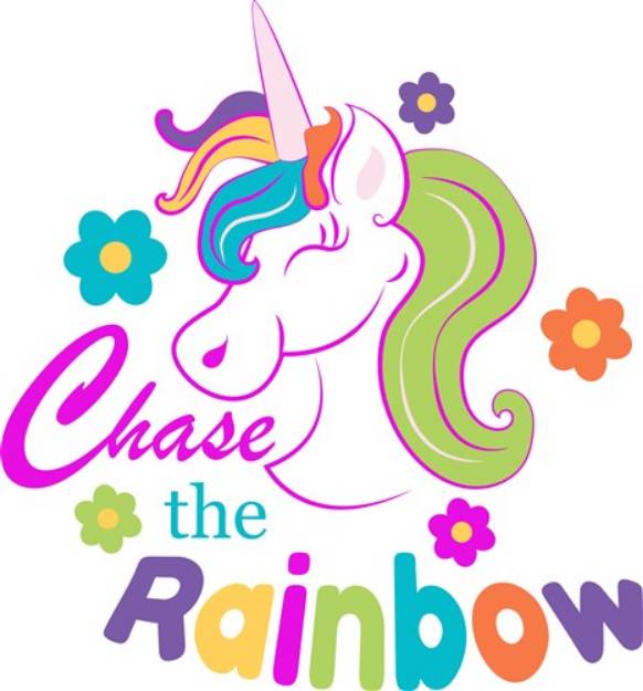 Picture of Unicorn Chase The Rainbow SVG File