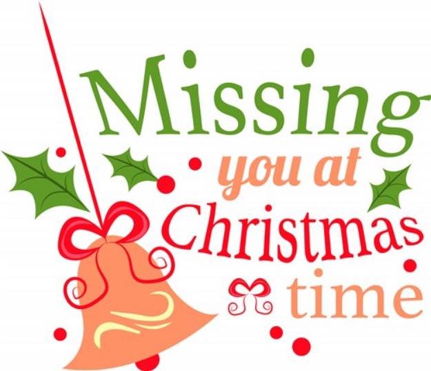 Picture of Bell Ornament Missing You At Christmastime SVG File