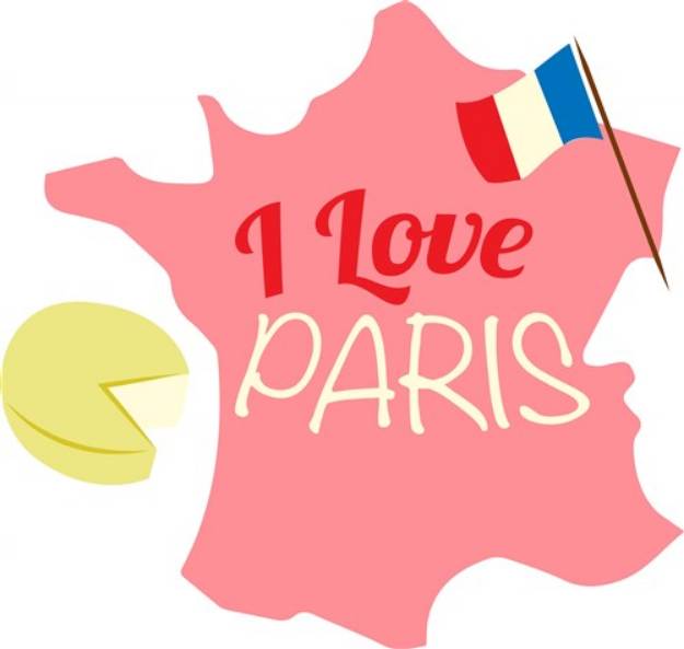 Picture of France I Love Paris SVG File