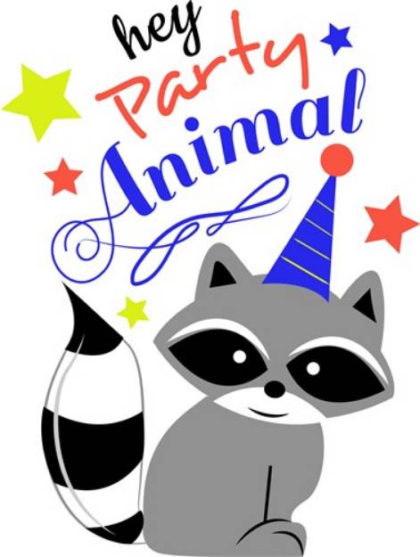 Picture of Racoon Hey Party Animal SVG File