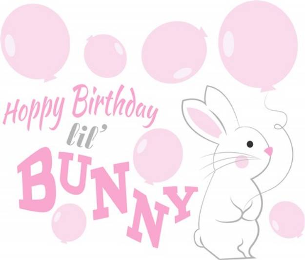 Picture of Hoppy Birthday Lil Bunny SVG File