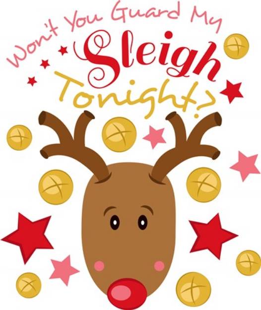 Picture of Rudolph Won t You Guard My Sleigh Tonight SVG File