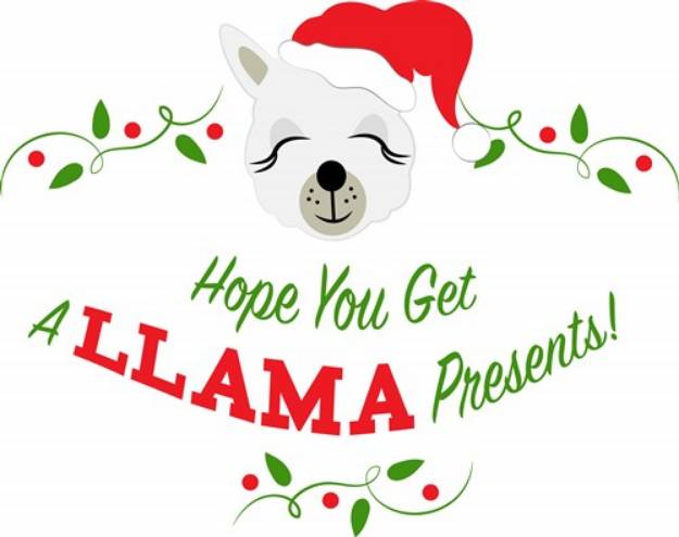 Picture of Santa Llama Hope You Get A Llama Presents SVG File