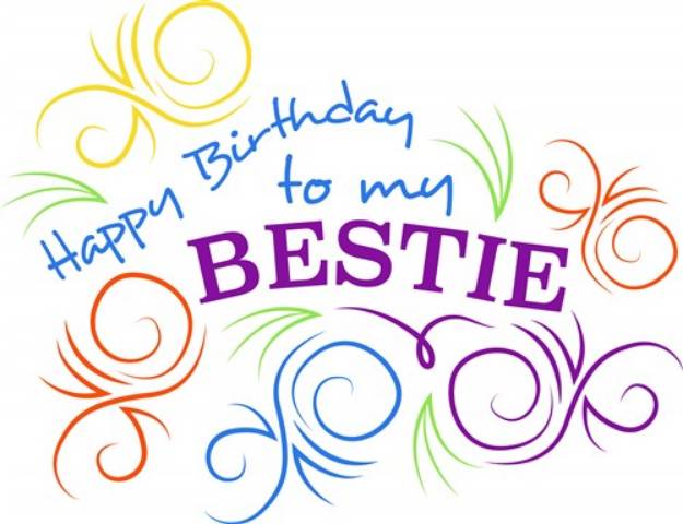 Picture of Swirls Happy Birthday To My Bestie SVG File