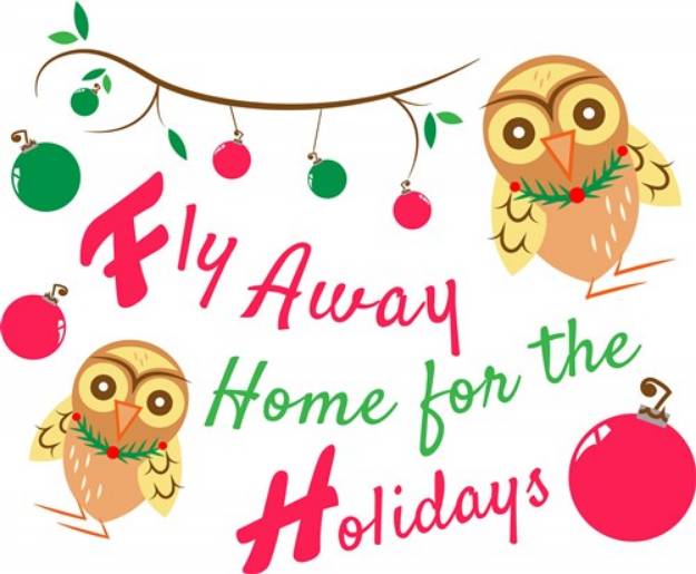 Picture of Xmas Owl Fly Away Home For The Holidays SVG File