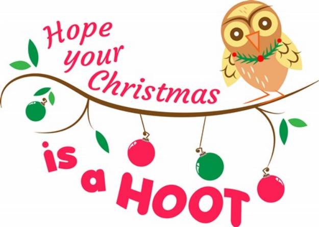 Picture of Xmas Owl Hope Your Christmas Is A Hoot SVG File