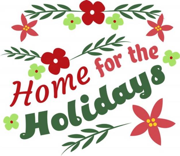 Picture of Flower Border Home For The Holidays SVG File
