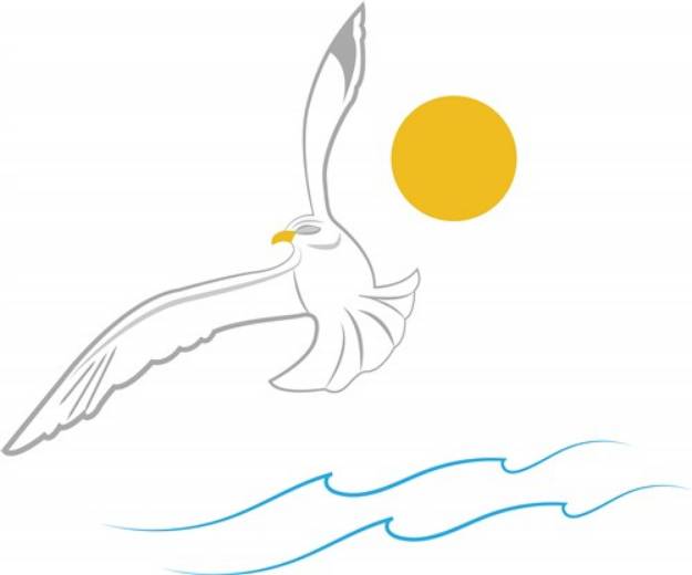 Picture of Seagull Outline SVG File