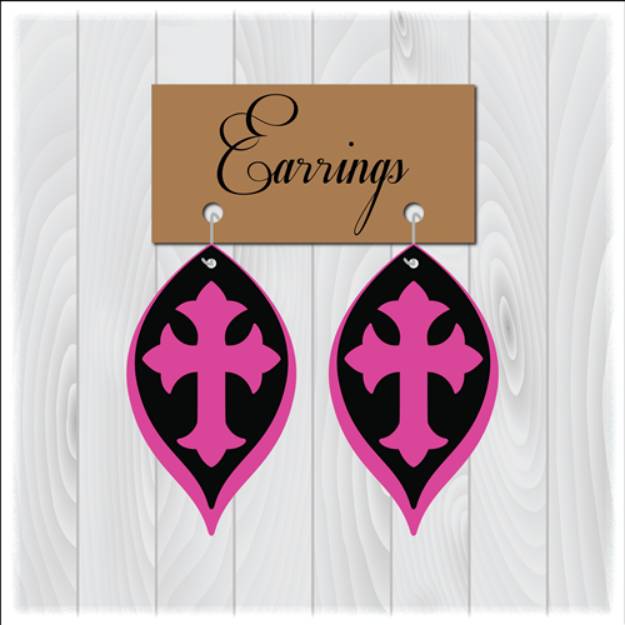Picture of Cross Earrings  SVG File