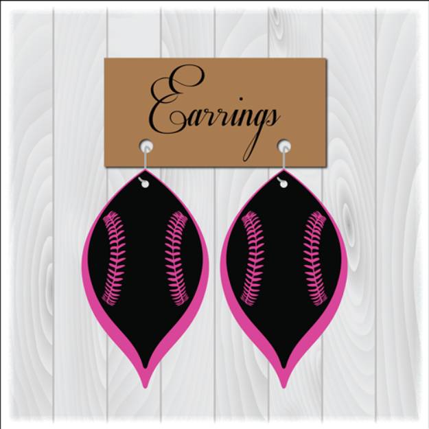 Picture of Baseball Earrings SVG File