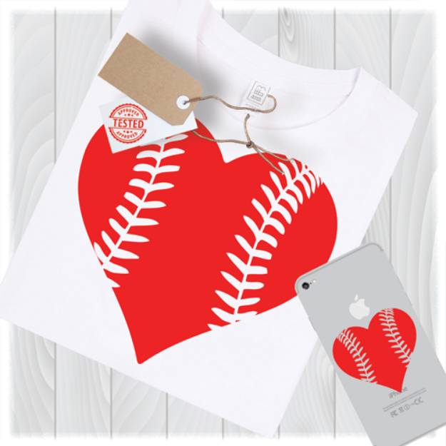 Picture of Baseball Heart SVG File