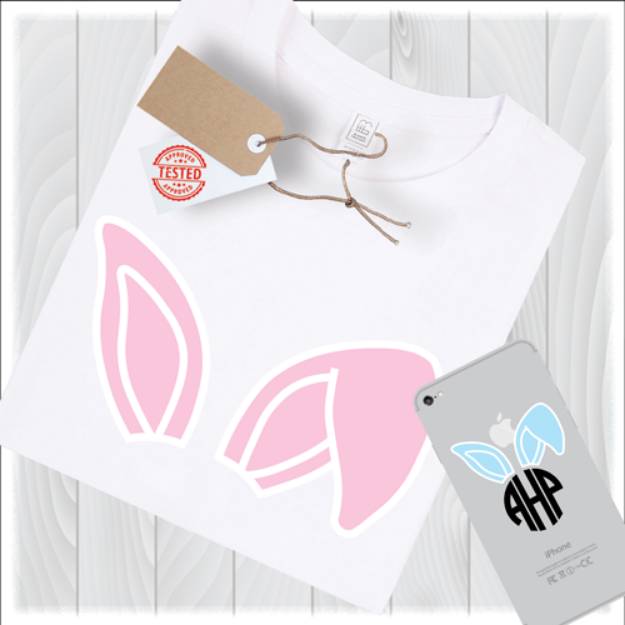 Picture of Bunny Ears Monogram Topper SVG File