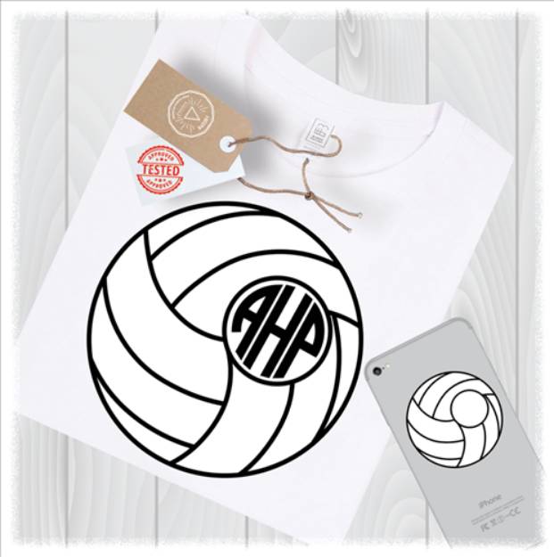Picture of Volleyball Monogram Frame SVG File