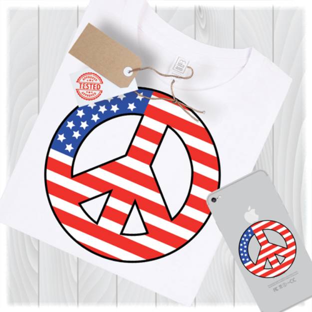 Picture of American Flag Peace Symbol SVG File