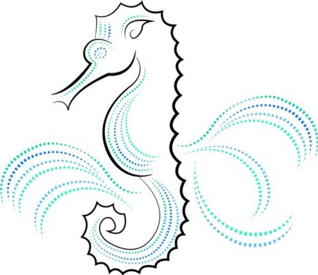 Picture of Ripple Seahorse SVG File