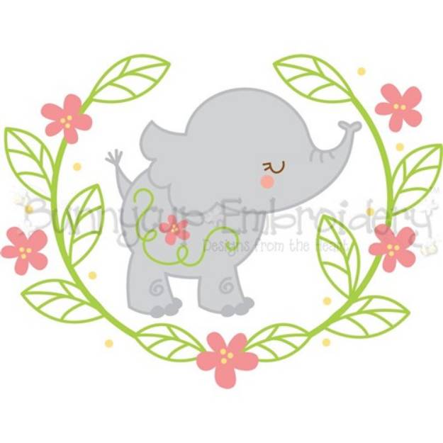 Picture of Kawaii Elephant & Laurel SVG File