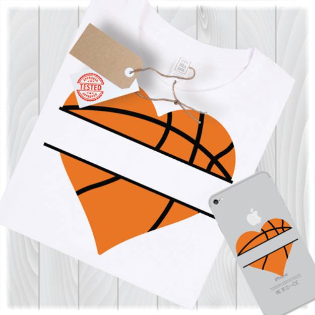 Picture of Basketball Heart Name Drop SVG File