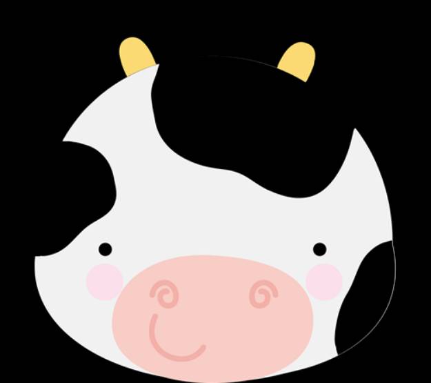 Picture of Adorable Cow Face SVG File